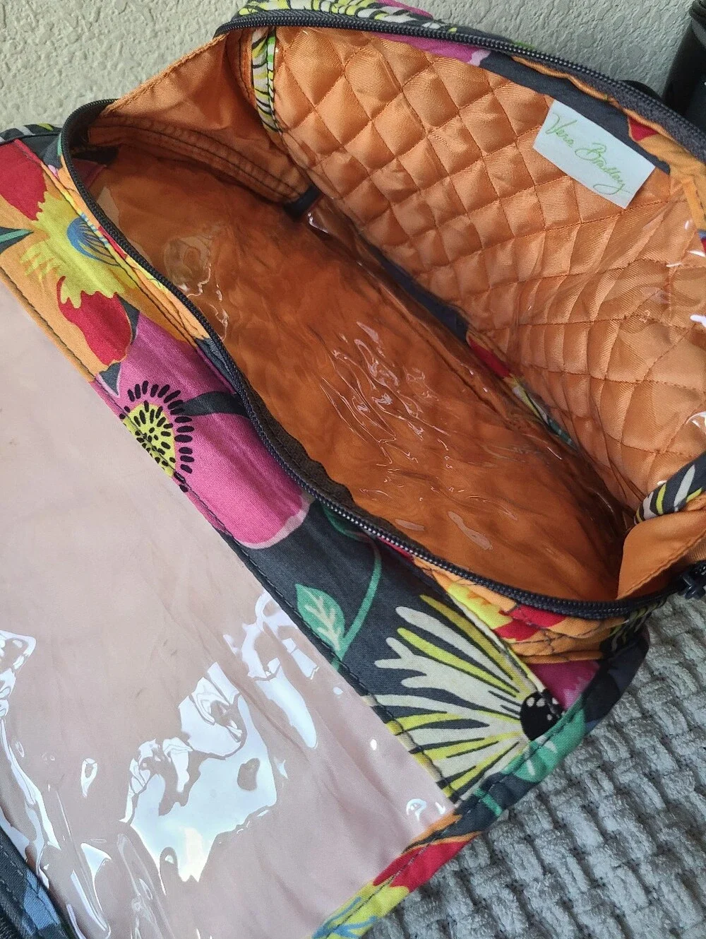 Vera Bradley Quilted Floral Cosmetic Case Travel Bag